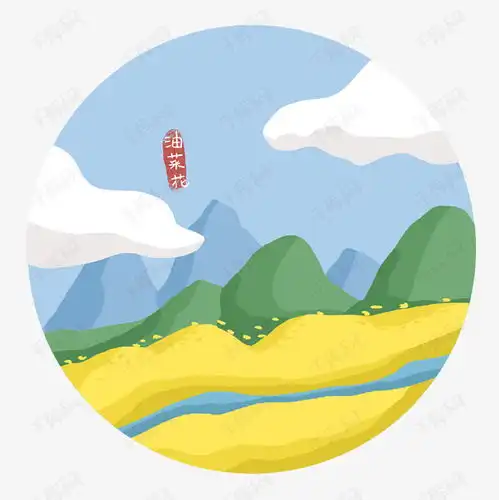 油菜花田野风光风景图白云蓝天素材图片免费下载千库网