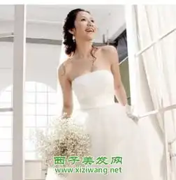 抹胸婚纱新娘发型图片