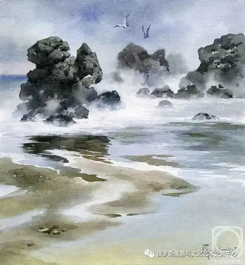 俄罗斯水彩画家巴维尔斯达尼斯拉沃维奇布噶乔夫的作品