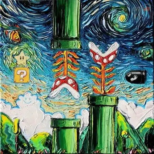 用流行的文化元素来诠释梵高的绘画风