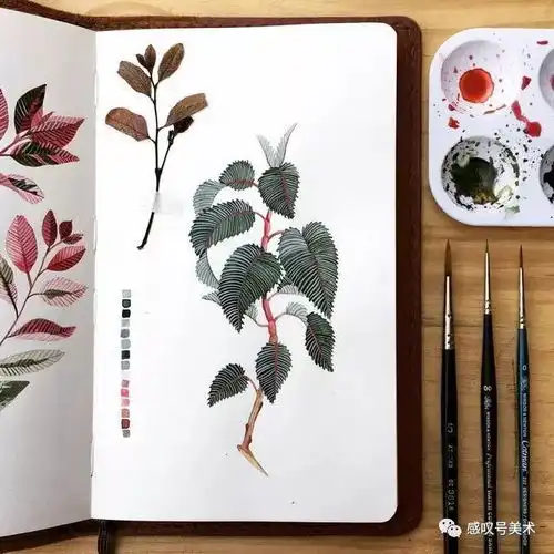 一组颜色素雅的水彩画作品,有点复古,有点小奇幻