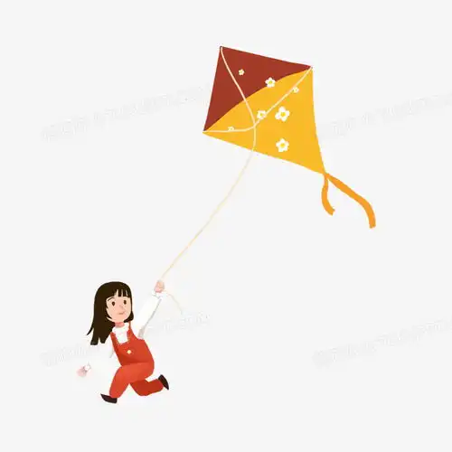 卡通手绘放风筝的小女孩png图片素材免费下载小女孩png20002000像素