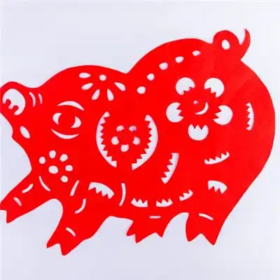 剪纸猪头像大全图片,猪年窗花剪纸图片