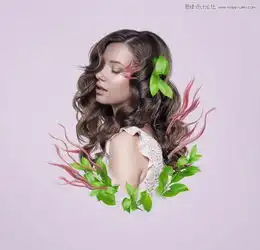 photoshop合成创意的女人花香效果图