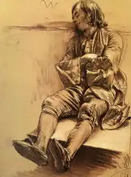 122幅门采尔素描人物作品