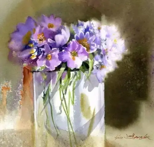 水彩画插画水彩写实花卉,比你想象的还要美