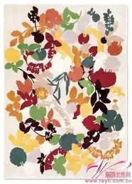 套色花卉剪影图案地毯春日脚下新画卷