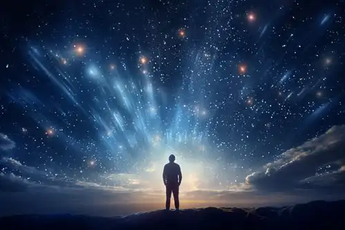 黑夜梦幻闪烁星空银河摄影图片摄影图