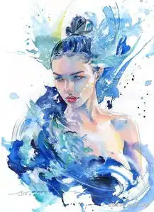 画出高级美自由插画师林闻琪水彩人物的水墨意境