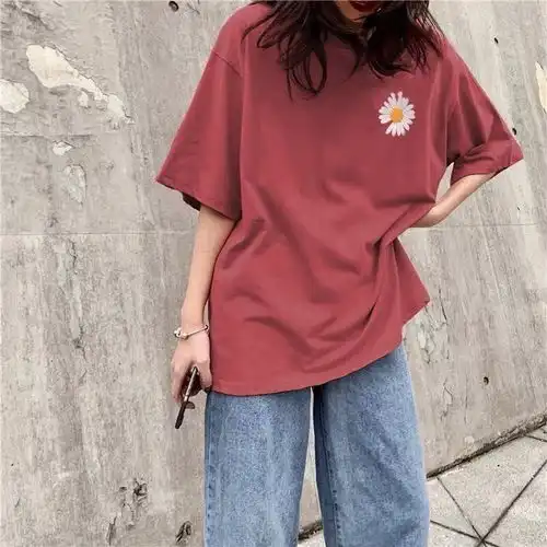 夏季新款韩版短袖t恤女学生上衣宽松百搭简约印花ins超火复古港风
