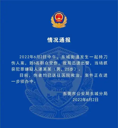 东莞发生持刀伤人案致6人受伤,25岁嫌犯被当场抓获
