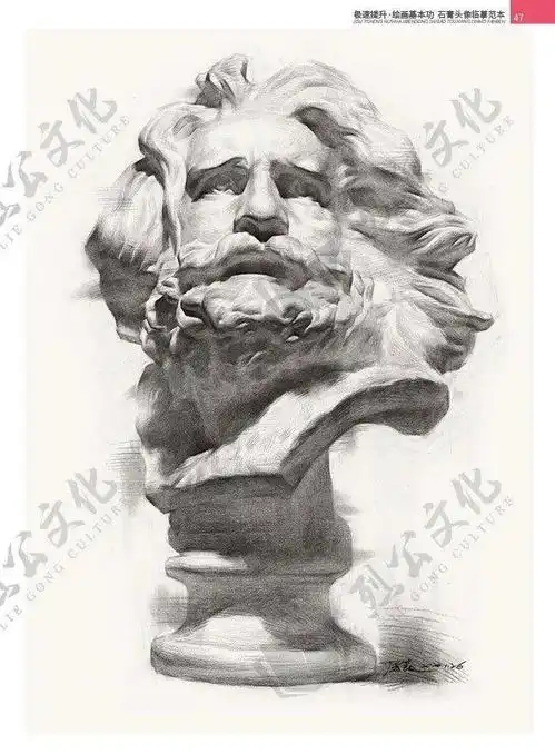 石膏像极速提升绘画基本功石膏头像临本适合零基础入门,详细基础讲解全面局部讲解示范从结构到完整稿步骤示范,实用易学