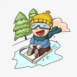 卡通手绘冬季刺激滑雪插画图片素材其他格式下载动漫人物大全