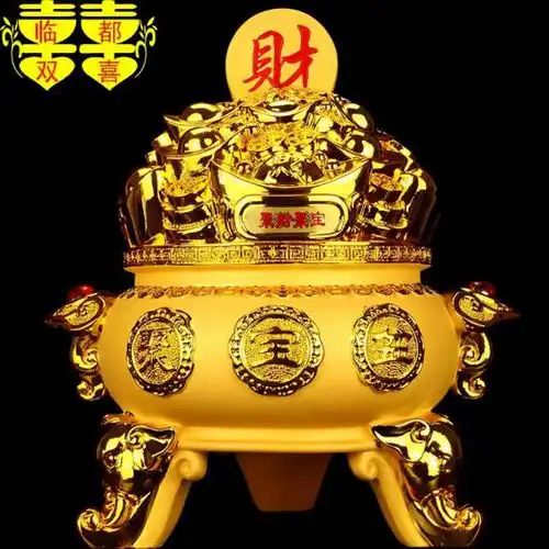 摆件聚财气流水润福地,招财摆件就用临都双喜